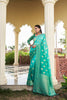 Sea Green Banarasi Silk Saree with Gold Zari Butta Rich Woven Border