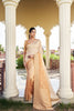 Beige Gold Banarasi Silk Saree with Zari Butta Work and Rich Woven Border