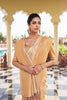 Beige Gold Banarasi Silk Saree with Zari Butta Work and Rich Woven Border