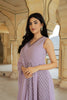 Stylish Lavender Embroidered Georgette Gown with Dupatta