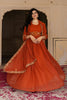 Trending Orange Embroidered Georgette Gown with Dupatta