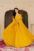 Perfect Mustard Yellow Embroidered Georgette Gown with Dupatta