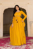 Perfect Mustard Yellow Embroidered Georgette Gown with Dupatta