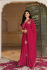 Beautiful Rani Pink Embroidered Georgette Gown with Dupatta