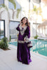 Luxury Purple Velvet Embroidered Salwar Suit with Mirror Work