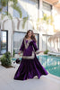 Luxury Purple Velvet Embroidered Salwar Suit with Mirror Work