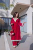 Elegant Rani Pink Velvet Embroidered Salwar Suit with Mirror Work for Wedding