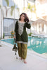 Latest Olive Green Velvet Embroidered Salwar Suit with Heavy Mirror Work for Wedding