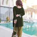 Latest Olive Green Velvet Embroidered Salwar Suit with Heavy Mirror Work for Wedding