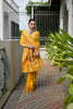 Mustard Yellow Silk Saree with Woven Butta Golden Peacock Pallu