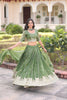 Wonderful Green Embroidered Gold Crush Lehenga Choli with Matching Dupatta for Wedding