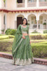 Wonderful Green Embroidered Gold Crush Lehenga Choli with Matching Dupatta for Wedding