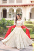 Graceful Off-White Embroidered Cosmos Silk Lehenga Choli with Red Dupatta for Wedding