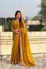 Mustard Yellow Embroidered Saree Floral Border with Matching Blouse