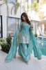 Stylish Sea Green Fendy Crush Embroidered Salwar Palazzo Set with Dupatta for Wedding