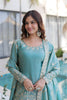 Stylish Sea Green Fendy Crush Embroidered Salwar Palazzo Set with Dupatta for Wedding