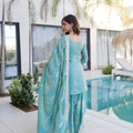 Stylish Sea Green Fendy Crush Embroidered Salwar Palazzo Set with Dupatta for Wedding