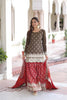 Elegant Brown Vichitra Silk Embroidered Kurta Palazzo Set with Red Dupatta for Wedding