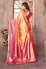 Orange Pink Kanchipuram Silk Saree with Rich Zari Woven Pallu