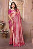Rose Pink Kanchipuram Silk Saree with Rich Zari Woven Pallu
