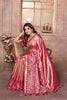 Rose Pink Kanchipuram Silk Saree with Rich Zari Woven Pallu