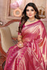 Rose Pink Kanchipuram Silk Saree with Rich Zari Woven Pallu