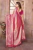 Rose Pink Kanchipuram Silk Saree with Rich Zari Woven Pallu