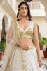 Stunning White Sequin Embroidered Net Lehenga Choli with Dupatta for Wedding