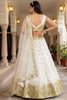 Stunning White Sequin Embroidered Net Lehenga Choli with Dupatta for Wedding