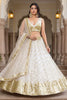 Stunning White Sequin Embroidered Net Lehenga Choli with Dupatta for Wedding