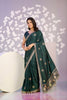 Elegant Bottle Green Embroidered Ready To Wear Saree Blouse Piece