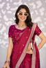 Stunning Wine Red Embroidered Ready To Wear Saree Blouse Piece