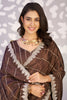 Chocolate Brown Embroidered Ready To Wear Saree Blouse Piece