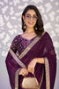 Elegant Purple Embroidered Ready To Wear Saree Blouse Piece