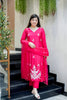Latest Rani Pink Embroidered Muslin Salwar Suit with Dupatta for Wedding