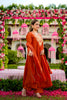 Fancy Rust Orange Embroidered Vichitra Silk Salwar Suit with Dupatta