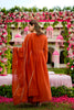 Fancy Rust Orange Embroidered Vichitra Silk Salwar Suit with Dupatta