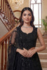 Gorgeous Black Embroidered Net Lehenga Choli Set with Net Dupatta