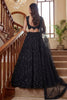 Gorgeous Black Embroidered Net Lehenga Choli Set with Net Dupatta