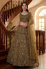 Precious Golden Embroidered Net Lehenga Choli Set with Net Dupatta