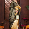Premium Yellow Banarasi Tissue Silk Saree with Green Blouse for Traditional Wear