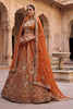 Royal Rust Orange Heavy Embroidered Silk Lehenga Choli with Dupatta for Wedding
