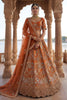 Vibrant Orange Heavy Embroidered Silk Bridal Lehenga Choli with Net Dupatta for Wedding