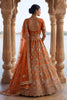 Vibrant Orange Heavy Embroidered Silk Bridal Lehenga Choli with Net Dupatta for Wedding