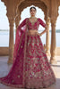 Glorious Rani Pink Heavy Embroidered Silk Bridal Lehenga Choli with Net Dupatta for Wedding