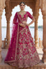Glorious Rani Pink Heavy Embroidered Silk Bridal Lehenga Choli with Net Dupatta for Wedding