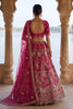 Glorious Rani Pink Heavy Embroidered Silk Bridal Lehenga Choli with Net Dupatta for Wedding