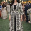 Elegant Black Heavy Embroidered Chinon Party Wear Gown with Jacket