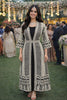 Elegant Black Heavy Embroidered Chinon Party Wear Gown with Jacket