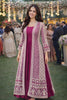 Stunning Magenta Heavy Embroidered Chinon Party Wear Gown with Jacket